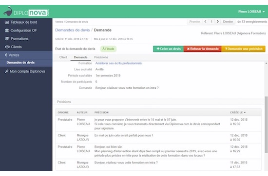 Diplonova.com - Demande de devis