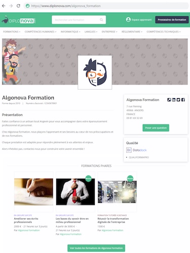 Diplonova.com - Page vitrine